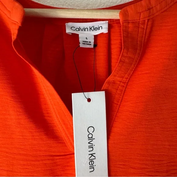 NWT Calvin Klein Orange Suit Blouse - Picture 3 of 4